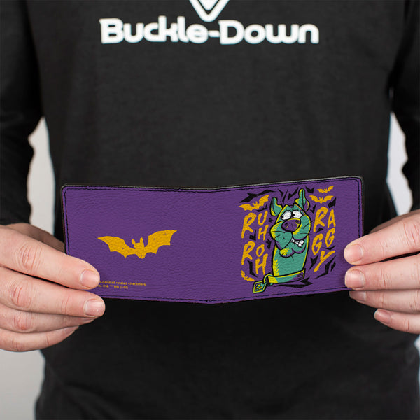 Buckle Down Bi-Fold Wallet - Scooby Doo Scared Pose RUH ROH RAGGY Purple/Yellow
