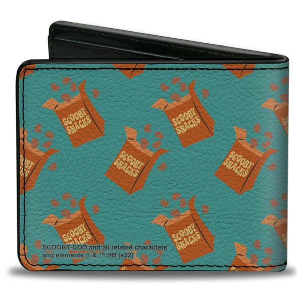 Buckle Down Bi-Fold Wallet - Scooby Doo Scooby Snacks Box Collage Blue