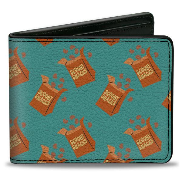 buckle down Bi-Fold Wallet - Scooby Doo Scooby Snacks Box Collage Blue