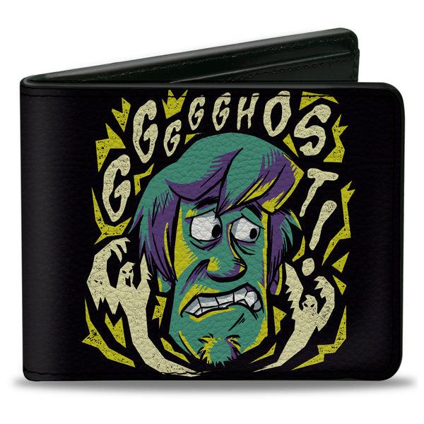 buckle down Bi-Fold Wallet - Scooby Doo Shaggy Scared GHOST Pose Black