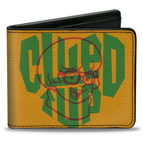 buckle down Bi-Fold Wallet - Scooby Doo Velma Smiling Face CLUED UP Yellow/Green/Red