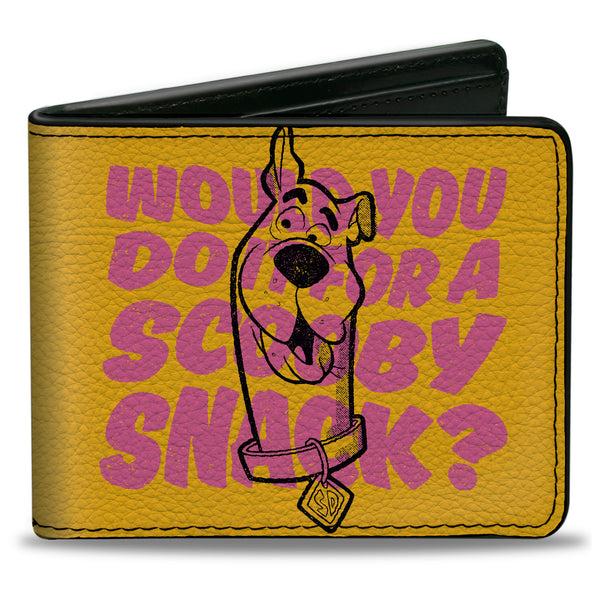 buckle down Bi-Fold Wallet - Scooby Doo WOULD YOU DO IT FOR A SCOOBY SNACK? Pose Yellow/Pink/Black