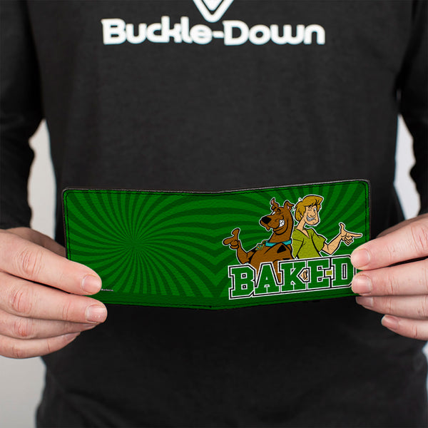 Buckle Down Bi-Fold Wallet - Scooby & Shaggy BAKED Rays Swirl Greens
