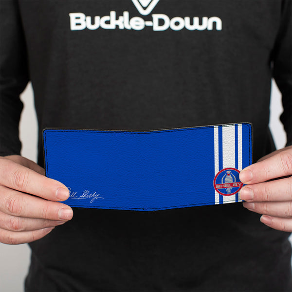 Buckle Down Bi-Fold Wallet - SHELBY Cobra 3-Stripe + Signature Blue White Gray Red