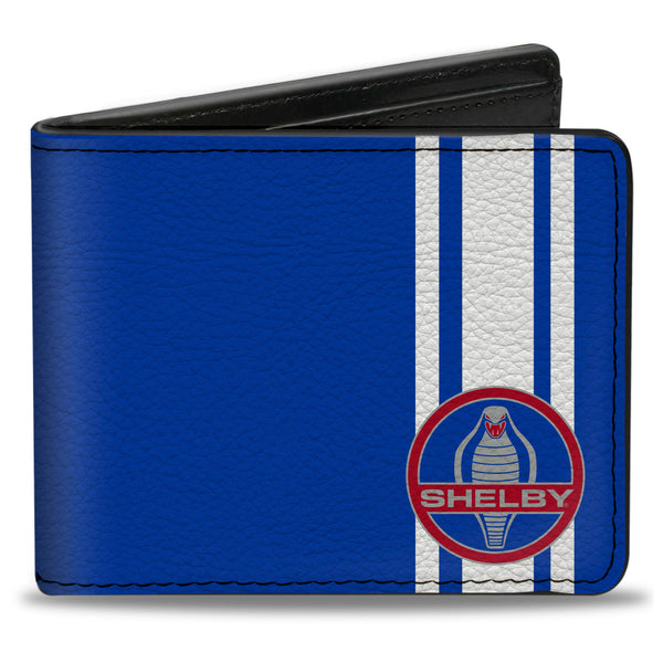 buckle down Bi-Fold Wallet - SHELBY Cobra 3-Stripe + Signature Blue White Gray Red