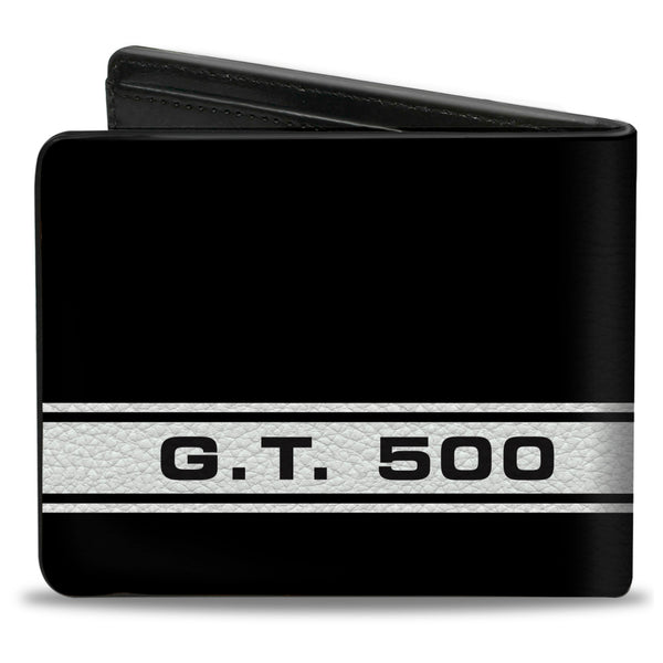 Buckle Down Bi-Fold Wallet - SHELBY GT 500 Cobra Box Stripe Black White Gray