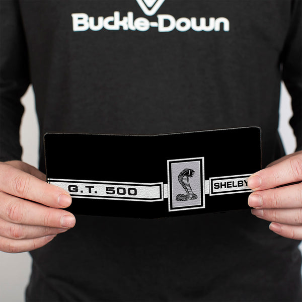 Buckle Down Bi-Fold Wallet - SHELBY GT 500 Cobra Box Stripe Black White Gray
