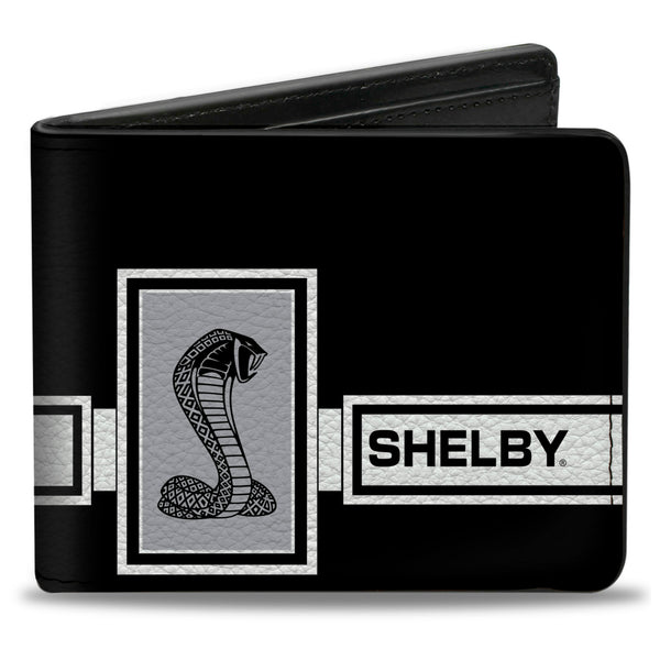 buckle down Bi-Fold Wallet - SHELBY GT 500 Cobra Box Stripe Black White Gray