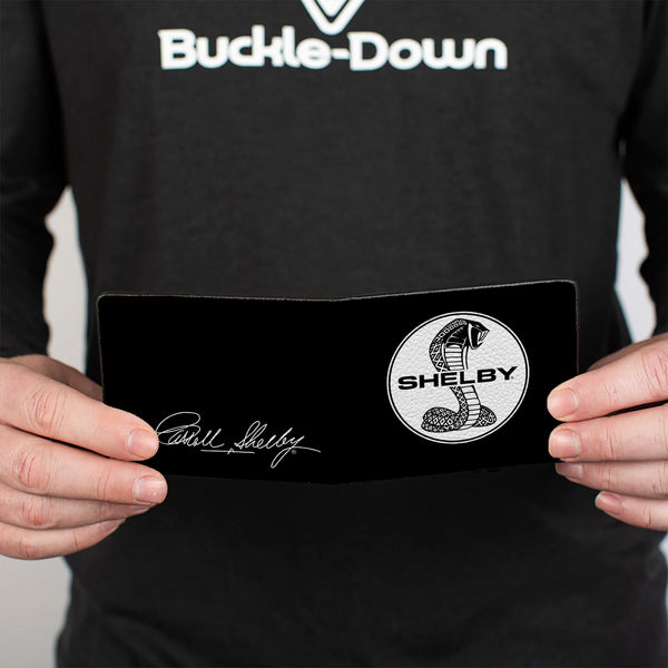 Buckle Down Bi-Fold Wallet - SHELBY Tiffany Split + Signature Black White