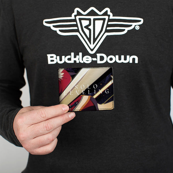 Buckle Down Bi-Fold Wallet - SOLO LEVELING Cha Hae-in Pose And Title Logo
