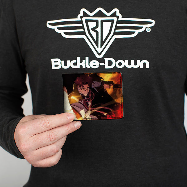 Buckle Down Bi-Fold Wallet - SOLO LEVELING Choi Jong-in Pose And Title Logo
