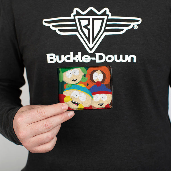 Buckle Down Bi-Fold Wallet - South Park Boys Group Pose Stripe Greens