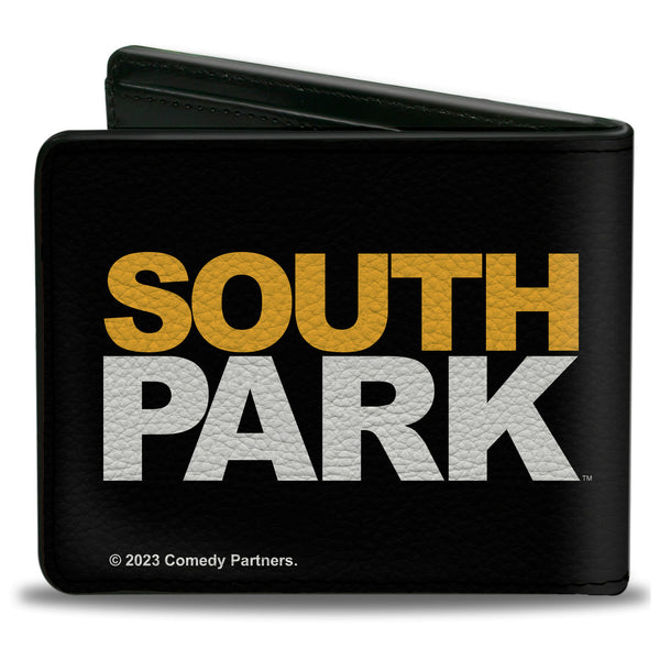 Buckle Down Bi-Fold Wallet - South Park Cartman Mooning Pose And Logo Black