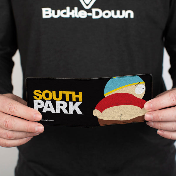 Buckle Down Bi-Fold Wallet - South Park Cartman Mooning Pose And Logo Black