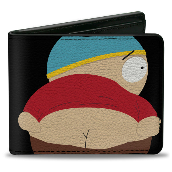 buckle down Bi-Fold Wallet - South Park Cartman Mooning Pose and Logo Black