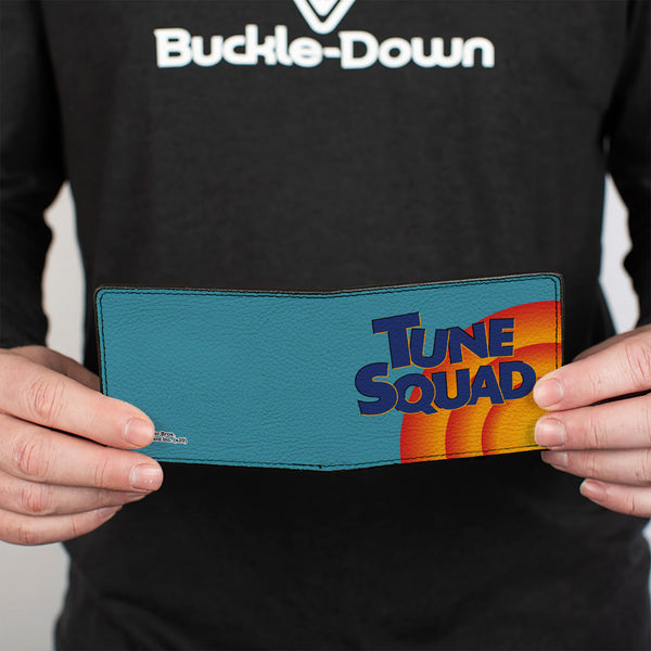 Buckle Down Bi-Fold Wallet - Space Jam 2 TUNE SQUAD Logo Turquoise Oranges Blue