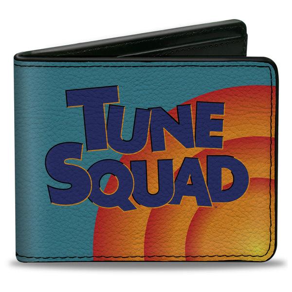 buckle down Bi-Fold Wallet - Space Jam 2 TUNE SQUAD Logo Turquoise Oranges Blue
