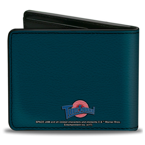 Buckle Down Bi-Fold Wallet - Space Jam Tunes Squad 7-Players Group Pose Galaxy Blues