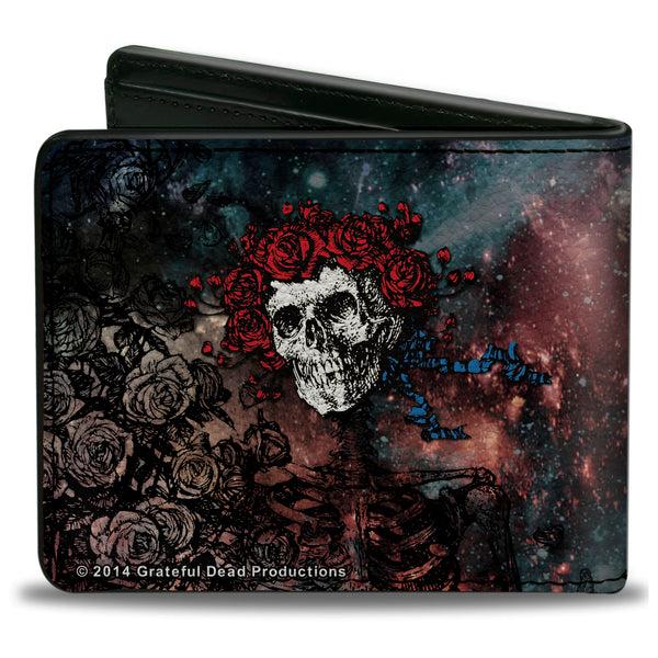Buckle Down Bi-Fold Wallet - Space Your Face + Skull & Roses Galaxy
