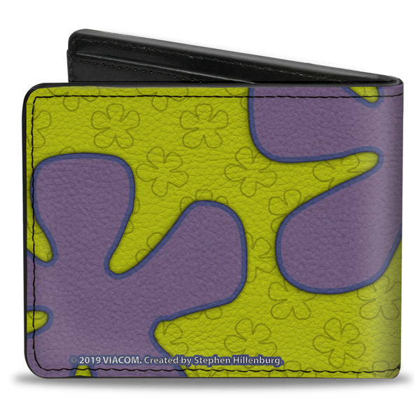 Buckle Down Bi-Fold Wallet - SpongeBob Flower Cloud Bounding Greens Purples