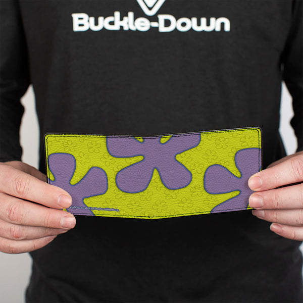 Buckle Down Bi-Fold Wallet - SpongeBob Flower Cloud Bounding Greens Purples