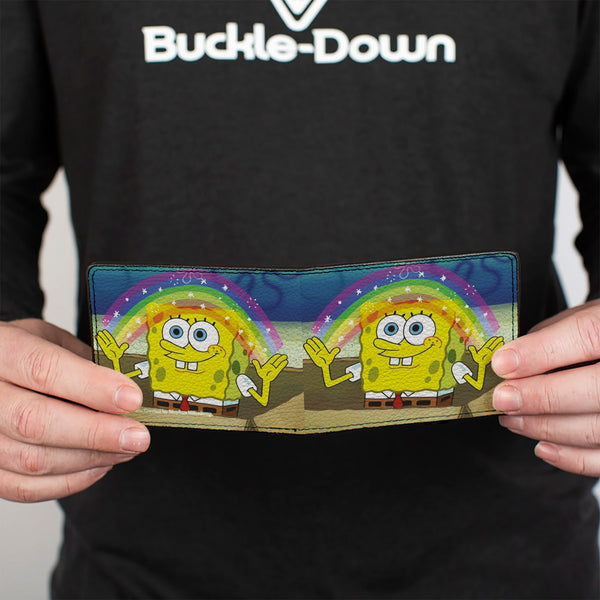 Buckle Down Bi-Fold Wallet - SpongeBob SquarePants Imagination Smiling Rainbow Pose