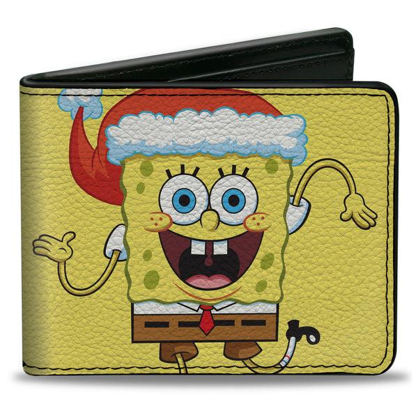 buckle down Bi-Fold Wallet - SpongeBob SquarePants Wavy Arms Santa Holiday Christmas Pose Yellow