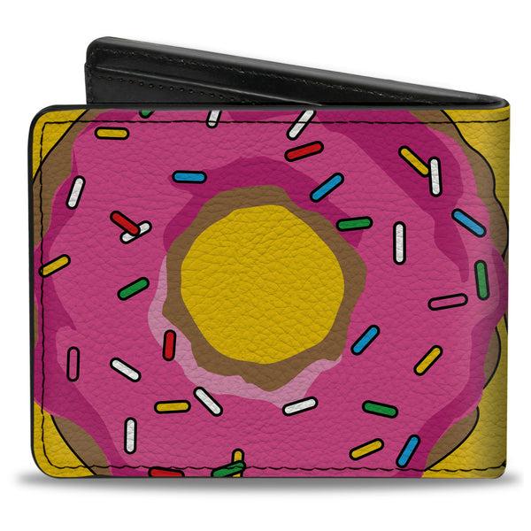 Buckle Down Bi-Fold Wallet - Sprinkled Pink Glaze Donut Yellow