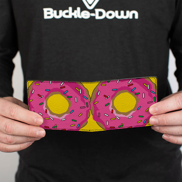 Buckle Down Bi-Fold Wallet - Sprinkled Pink Glaze Donut Yellow