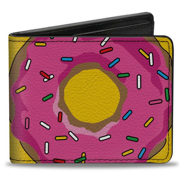 buckle down Bi-Fold Wallet - Sprinkled Pink Glaze Donut Yellow