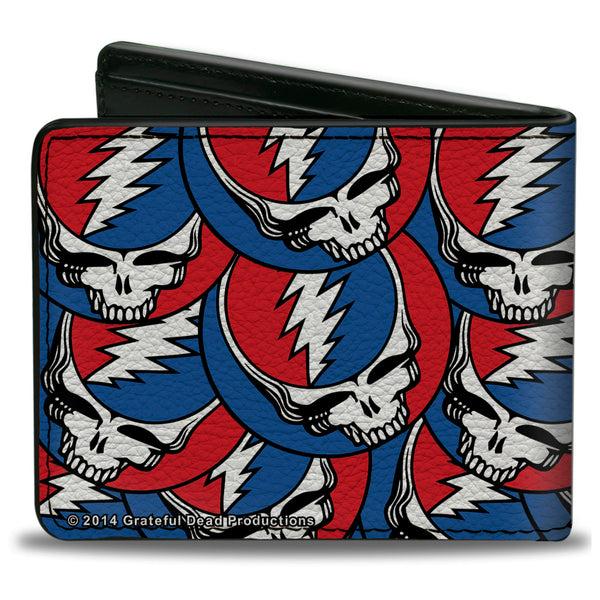 Buckle Down Bi-Fold Wallet - Steal Your Face Stacked Red White Blue