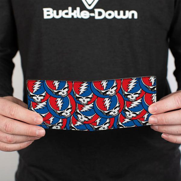 Buckle Down Bi-Fold Wallet - Steal Your Face Stacked Red White Blue