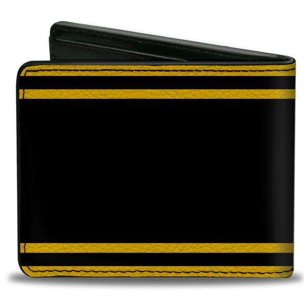 Buckle Down Bi-Fold Wallet - SUPER BEE Logo Stripes Black Yellow