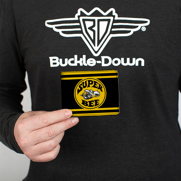 Buckle Down Bi-Fold Wallet - SUPER BEE Logo Stripes Black Yellow