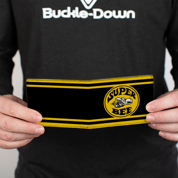 Buckle Down Bi-Fold Wallet - SUPER BEE Logo Stripes Black Yellow