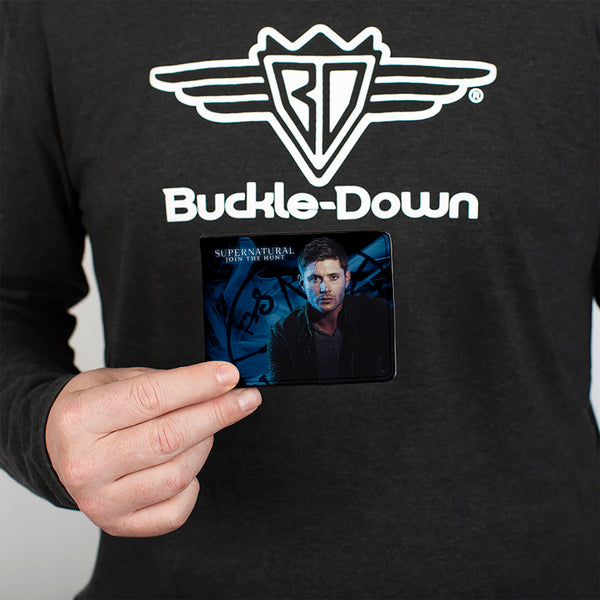 Buckle Down Bi-Fold Wallet - SUPERNATURAL Dean Pose2 JOIN THE HUNT Blues White