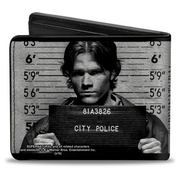 Buckle Down Bi-Fold Wallet - Supernatural Dean + Sam Mug Shots Grays Black White