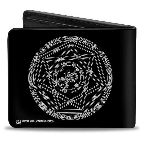 Buckle Down Bi-Fold Wallet - Supernatural Devil's Trap Pentagram Black White