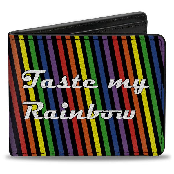buckle down Bi-Fold Wallet - TASTE MY RAINBOW Black Multi Color