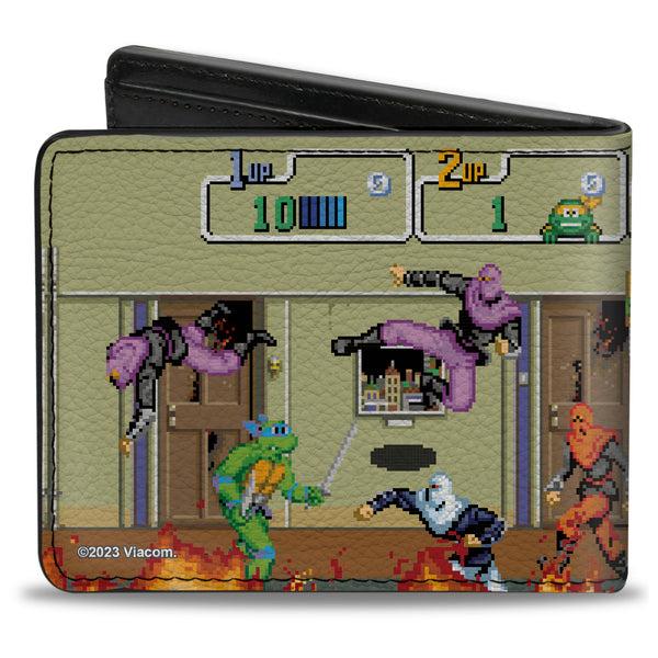 Buckle Down Bi-Fold Wallet - Teenage Mutant Ninja Turtles 8-Bit Video Battle Scene