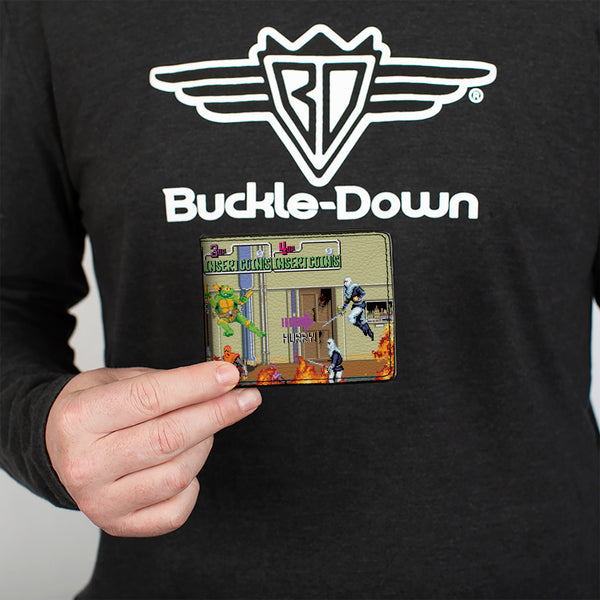 Buckle Down Bi-Fold Wallet - Teenage Mutant Ninja Turtles 8-Bit Video Battle Scene