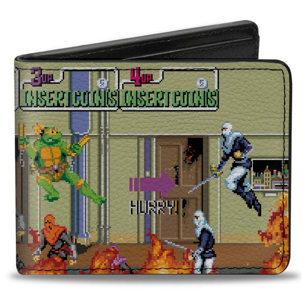 buckle down Bi-Fold Wallet - Teenage Mutant Ninja Turtles 8-Bit Video Battle Scene