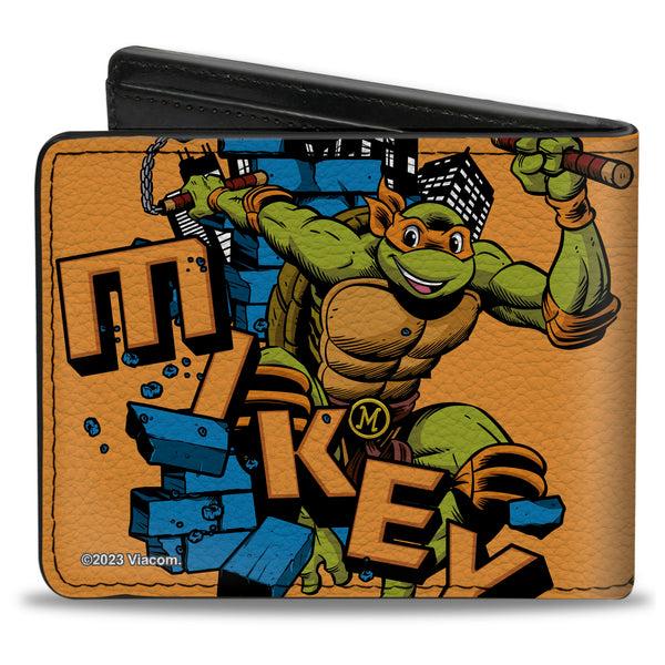 Buckle Down Bi-Fold Wallet - Teenage Mutant Ninja Turtles MIKEY Action Pose Orange