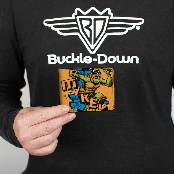 Buckle Down Bi-Fold Wallet - Teenage Mutant Ninja Turtles MIKEY Action Pose Orange