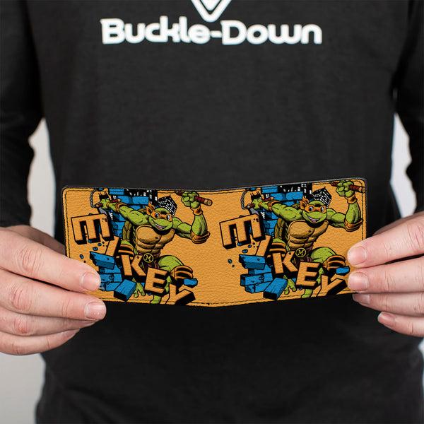 Buckle Down Bi-Fold Wallet - Teenage Mutant Ninja Turtles MIKEY Action Pose Orange