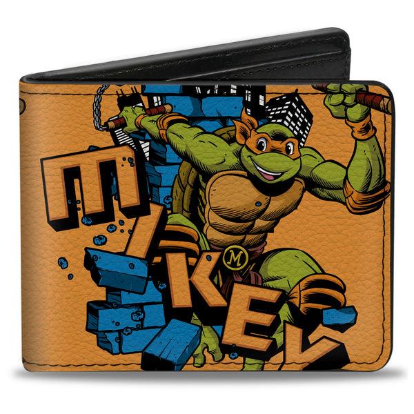 buckle down Bi-Fold Wallet - Teenage Mutant Ninja Turtles MIKEY Action Pose Orange