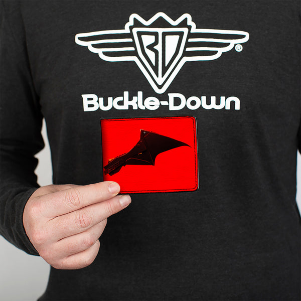 Buckle Down Bi-Fold Wallet - The Batman Movie Bat Wings Weathered Red Black