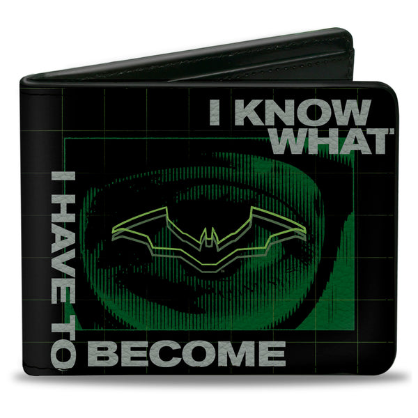 buckle down Bi-Fold Wallet - The Batman Movie Riddler I KNOW WHAT I HAVE TO BECOME Black Green White