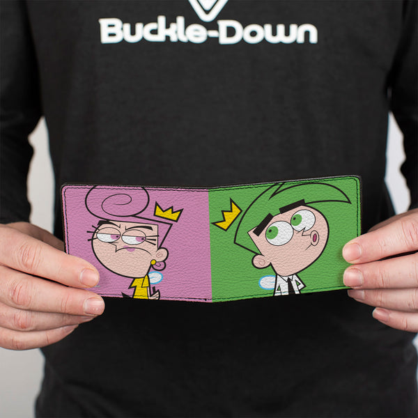 Buckle Down Bi-Fold Wallet - The Fairly OddParents Cosmo Green + Wanda Pink Poses