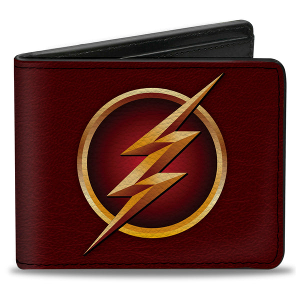 buckle down Bi-Fold Wallet - The Flash Logo5 Burgundy Golds